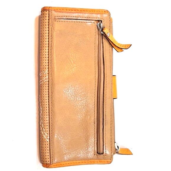 Fossil Womens Orange Leather Flower Snap Wallet - Picture 6 of 13